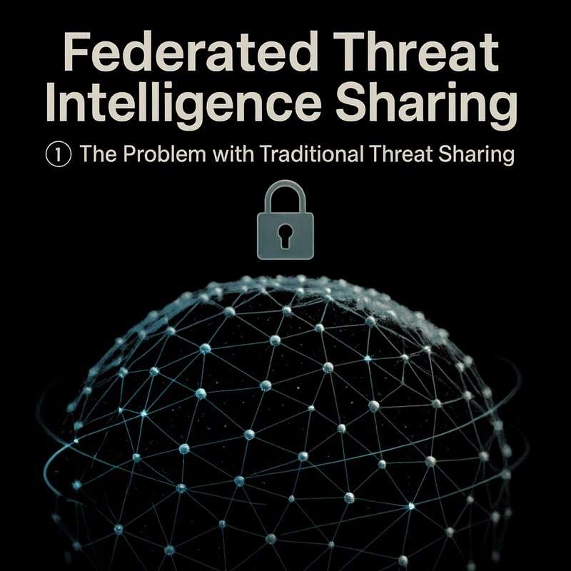 Federated Threat Intelligence Sharing diagram showing local collectors, federation channel, and aggregation