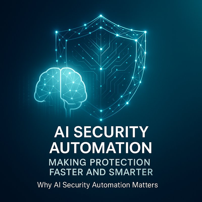 AI Security Automation diagram showing data collection, ML detection, policy enforcement, and automated response