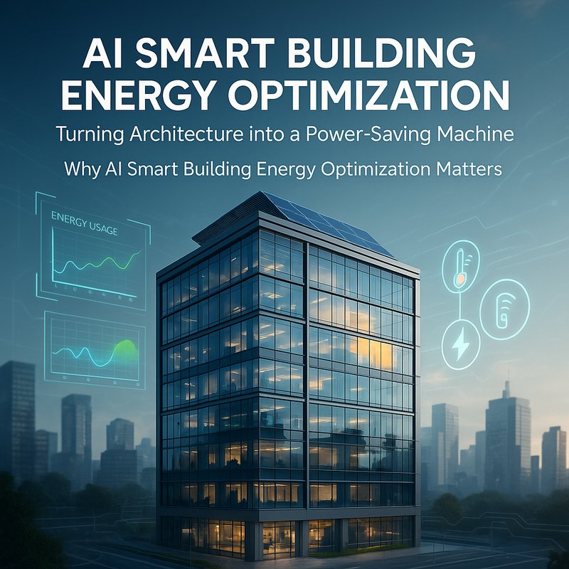 AI smart building energy optimization dashboard showing real‑time savings