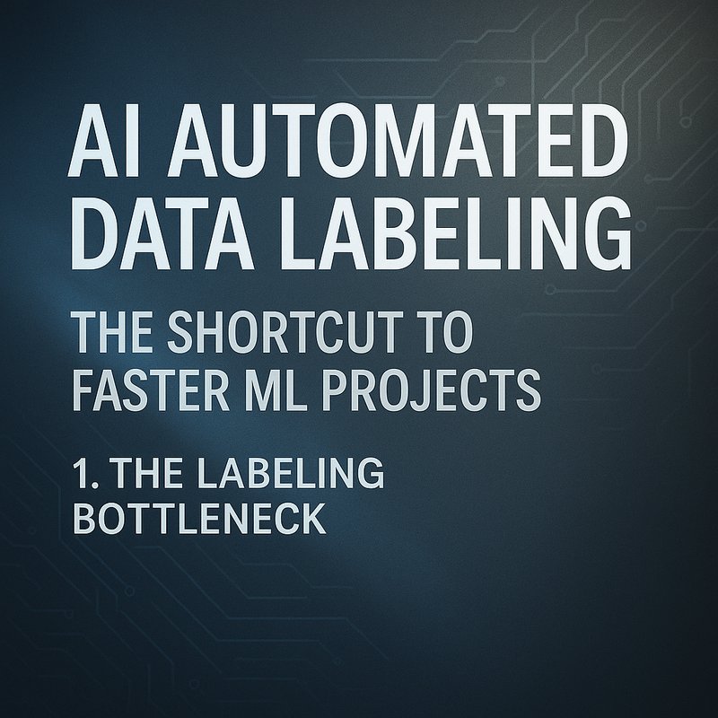 AI automated data labeling process illustration