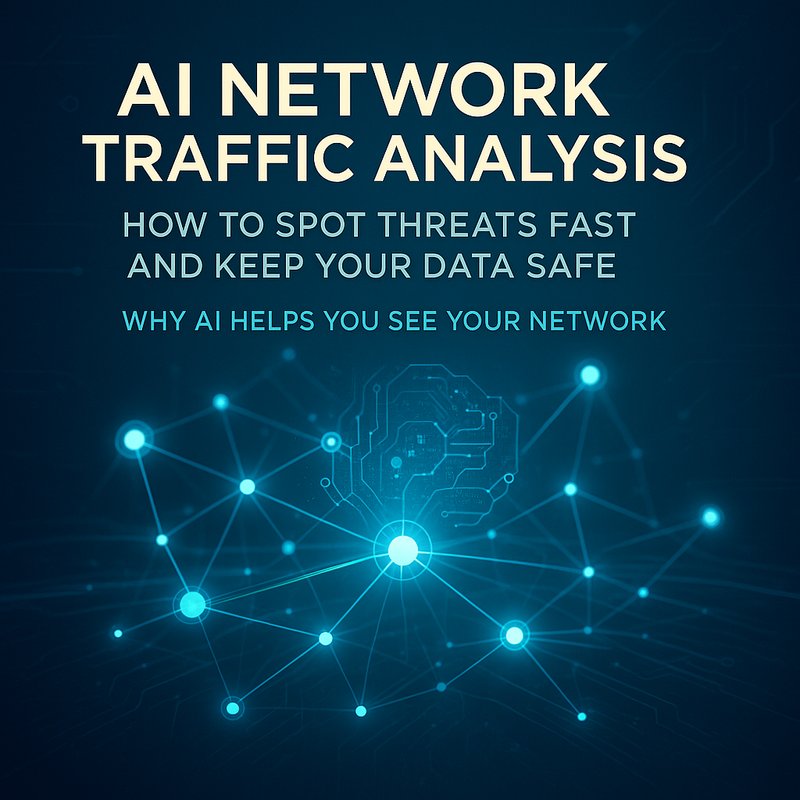AI network traffic analysis diagram showing data flow, AI model, and remediation steps
