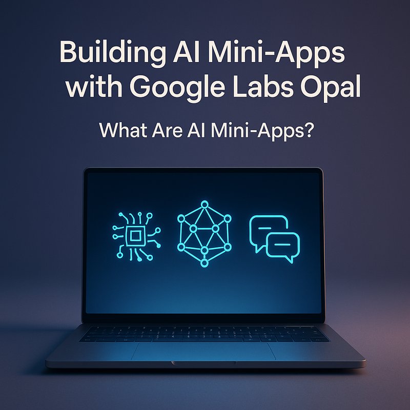 Screenshot of Google Labs Opal visual editor creating an AI mini‑app
