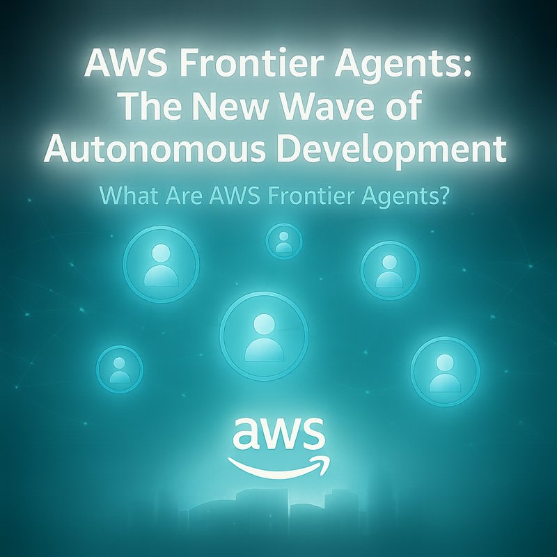 AWS Frontier Agents illustration showing coding, security, and deployment automation