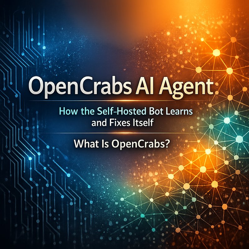OpenCrabs AI Agent interface showing self‑learning features