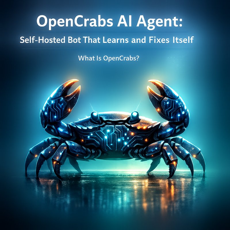 OpenCrabs AI agent interface screenshot showing self‑learning process