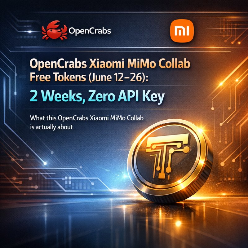 OpenCrabs Xiaomi MiMo collab page showing free tokens June 12 to June 26