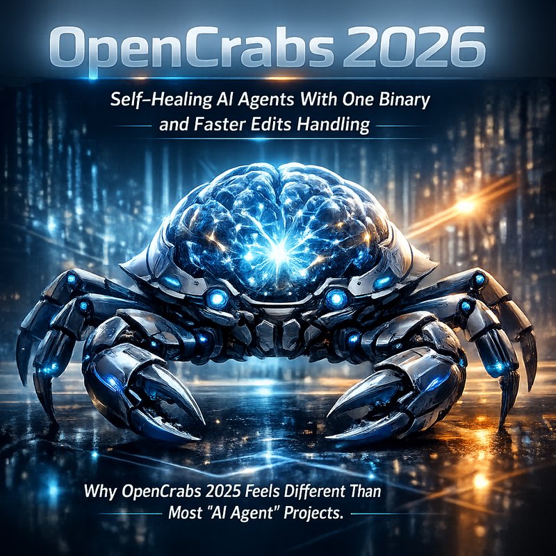 OpenCrabs 2026: Self-Healing AI Agents With One Binary and Faster Edits Handling