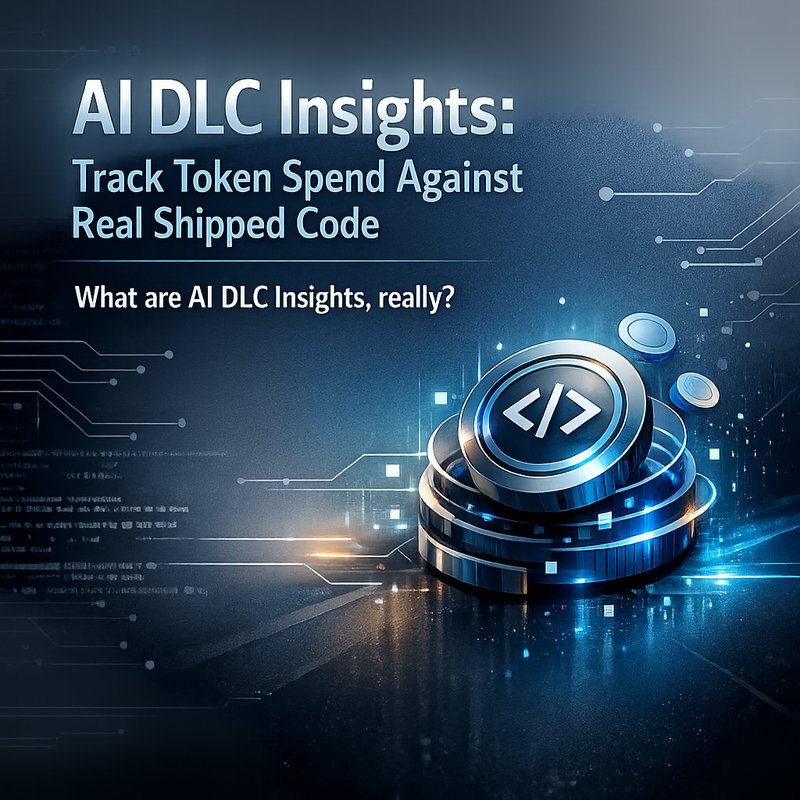 AI DLC Insights token spend tracking against shipped code in a release pipeline dashboard
