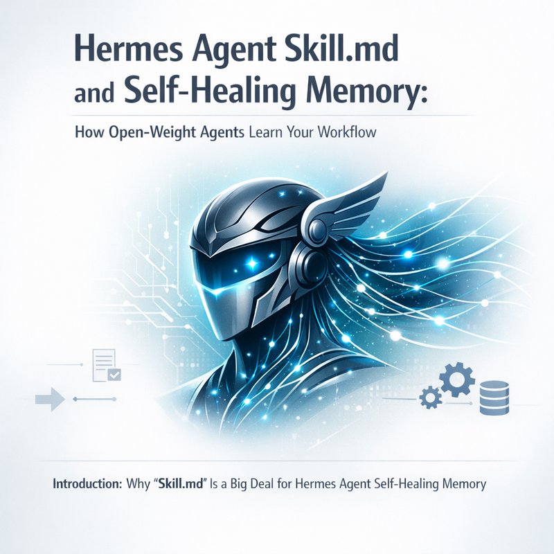 Hermes Agent self-healing memory with SKILL.md workflow learning across sessions for consistent AI agents